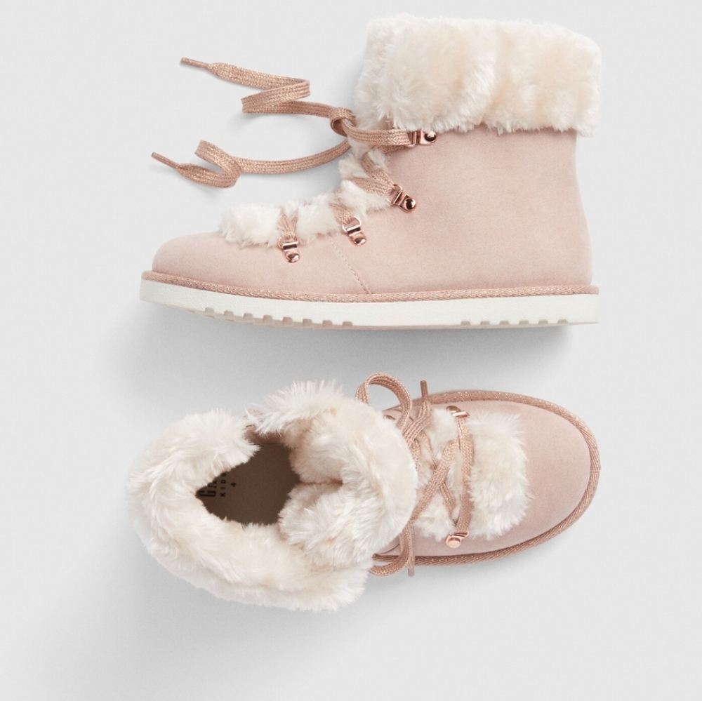 Baby Gap Faux Fur Lace-Up Booties - Picture 2 of 2